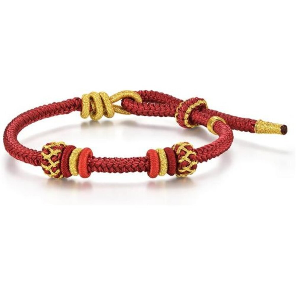Red Rope Bracelet Hand Woven Adjustable Lucky Knot Jewelry Gift for Women Men